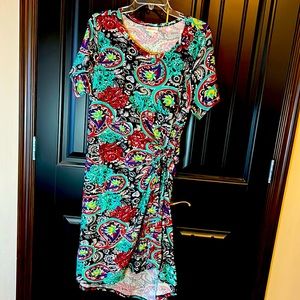 Teal/Black/Red Paisley Print Carly Dress